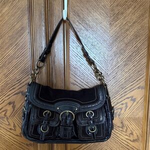 Vintage Coach anniversary addition brown Women's Shoulder Bag with Buckle Detail